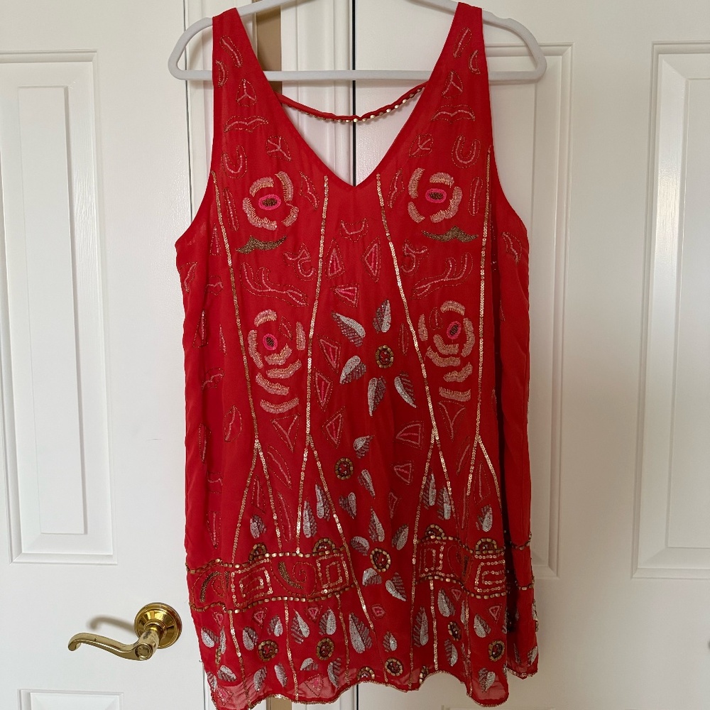 Free People Beaded Shift Dress